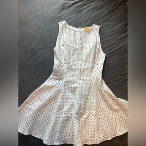 Flying Tomato White Dress with Black Polka Dots